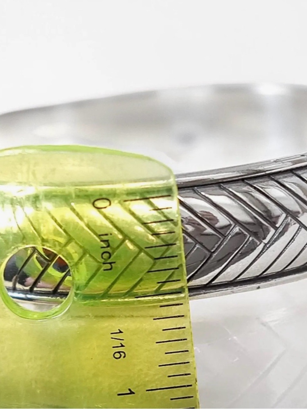 Brighton Silver Plated Carved Herringbone Bangle Bracelet - Picture 4 of 4